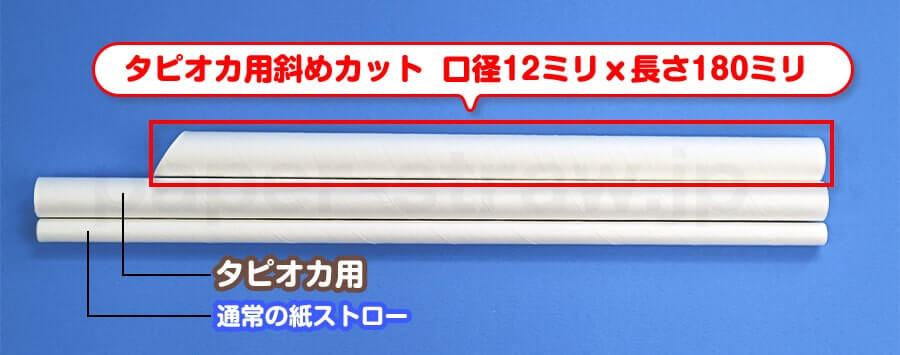 他の紙ストローと長さを比べた写真